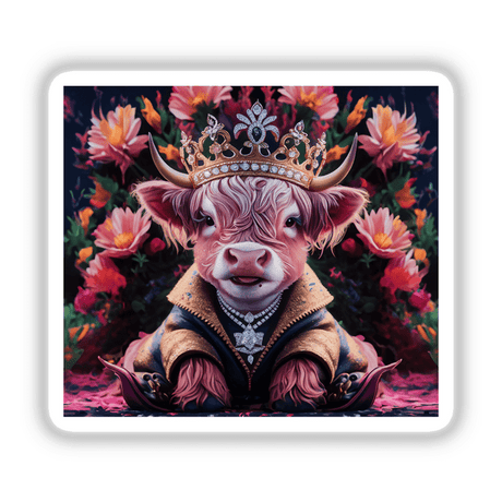 Baby Highland Cow Crown Flowers