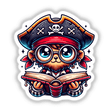 Pirate With Reading Glasses Open Book
