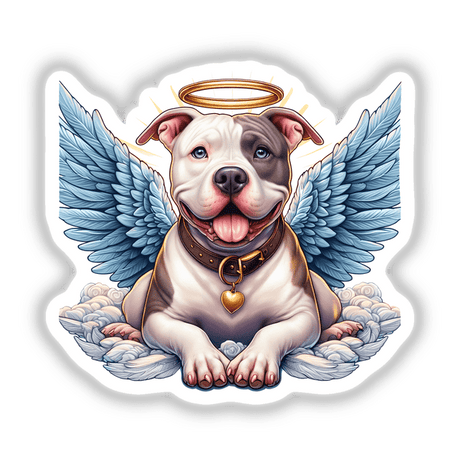Resting on Cloud Pitbull Dog Angel