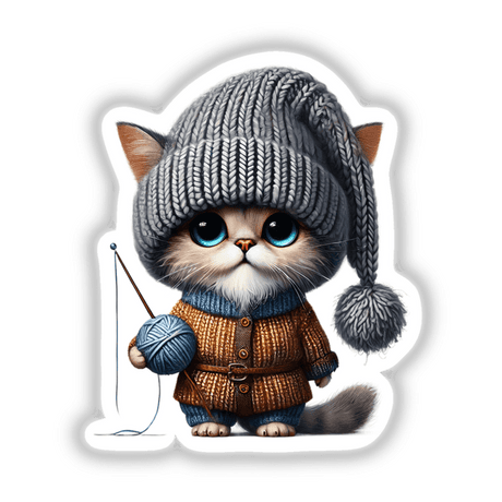 Oriental Cat Gnome Holding Ball of Yarn