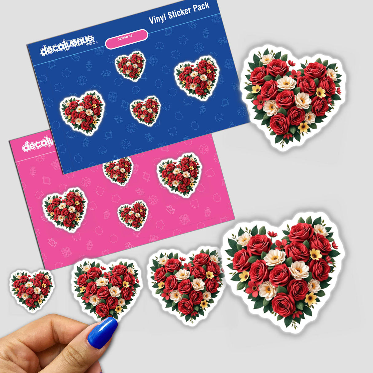 Floral Heart Clipart - Beautiful Rose and Flower Graphic for Stickers Commercial Use Download, showcasing a heart-shaped flower arrangement as a sticker, perfect for unique and creative applications.