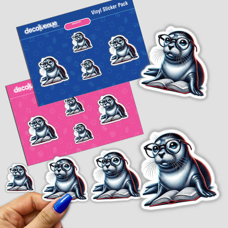 Seal With Reading Glasses Open Book