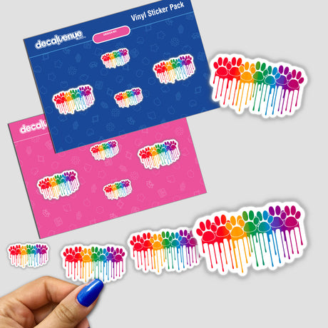 Rainbow Dog Paws Dripping Pride Month LGBTQ