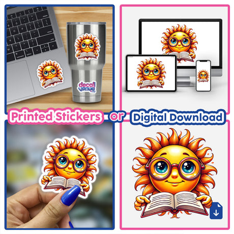 Sun With Reading Glasses Open Book