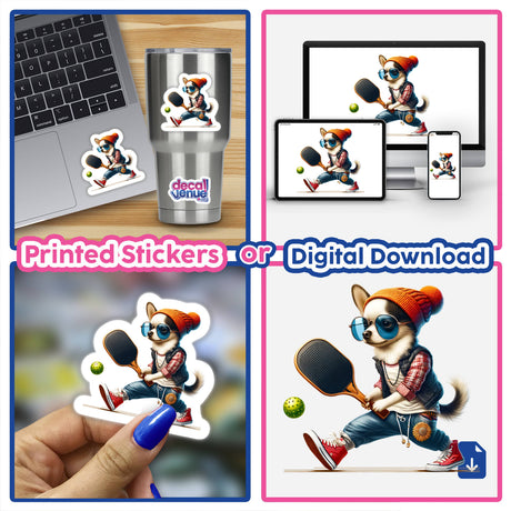 Trendy Chihuahua Dog Playing Pickleball