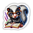 Bookish Skunk in Glasses - Whimsical Digital Art Download