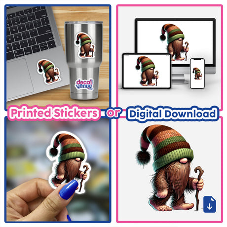 Bigfoot Gnome with Walking Stick