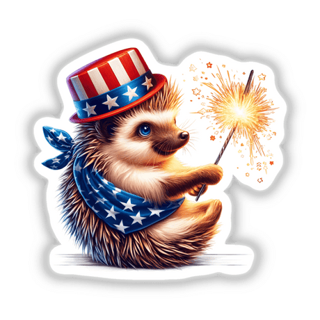 Hedgehog Holding Sparkler 4th of July