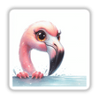 Peeking Watercolor Pink Flamingo Bird