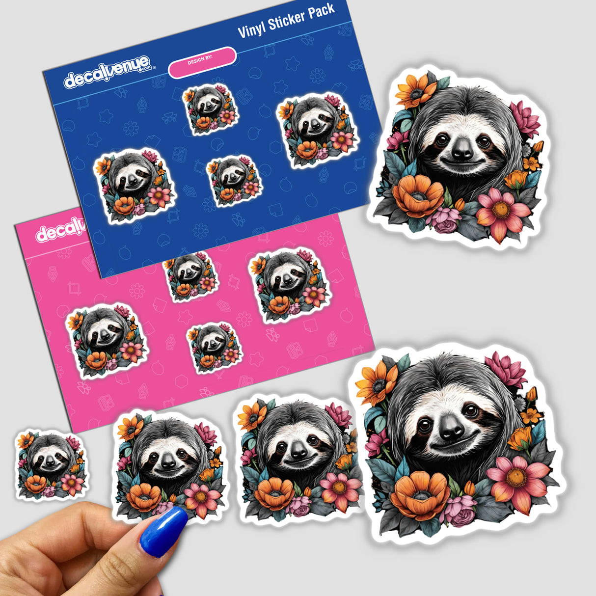 Sloth Portrait Floral Accents PA54