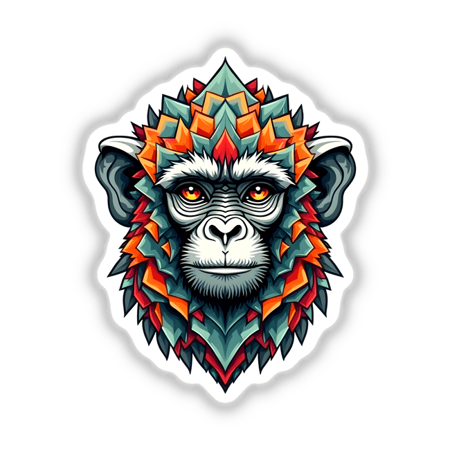 A Cool Monkey King illustrated in vibrant, artistic detail, available as unique stickers or digital artwork from Decal Venue.