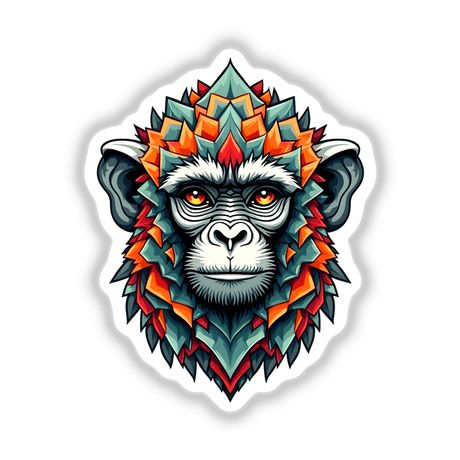 A Cool Monkey King illustrated in vibrant, artistic detail, available as unique stickers or digital artwork from Decal Venue.