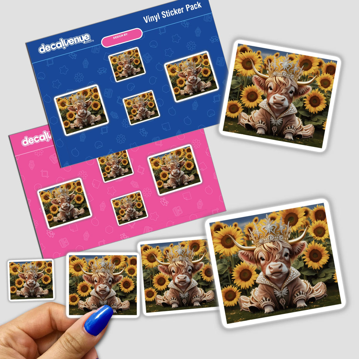 Baby Highland Cow Crown Sunflowers