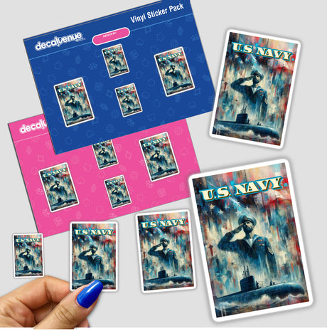 Navy 4 artwork available as stickers or digital art, featuring intricate design elements, showcasing Decal Venue's unique style in vinyl stickers and digital creations.