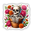Skeleton Peeking Out of Flower Pot