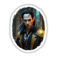 Demon Vampire Of The Underworld: A detailed depiction of a man in intricate clothing, available as stickers or digital artwork, highlighting unique artistic elements of the underworld theme.