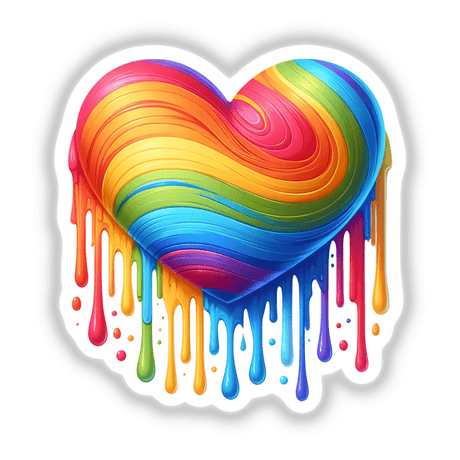 Rainbow Heart Swirl Dripping