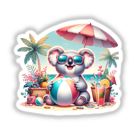 Koala Holding Beach Ball Summer Vibes