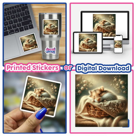 Hamster Sleeping in Woven Basket