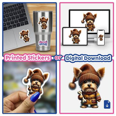 Yorkshire Terrier Gnome with Dog Bone