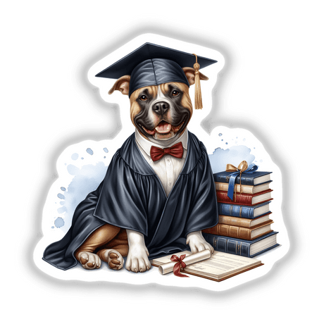 Pitbull Graduate in Cap and Gown