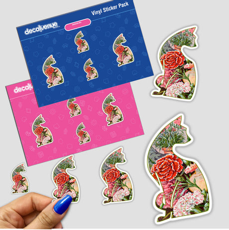 Kitty cutout with floral design