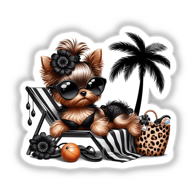 Sassy Yorkie Dog Leopard Print