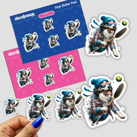 Trendy Border Collie Dog Playing Pickleball