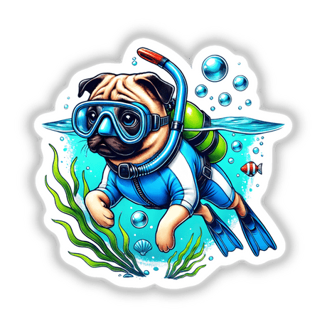 Pug Dog Scuba Diving