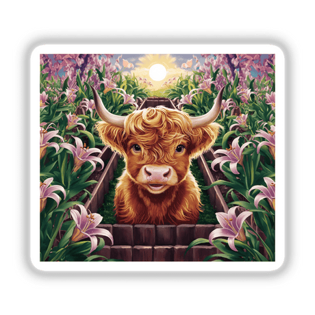 Highland Cow Lily Garden