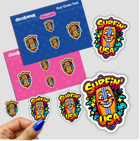 a person holding a pen and some stickers