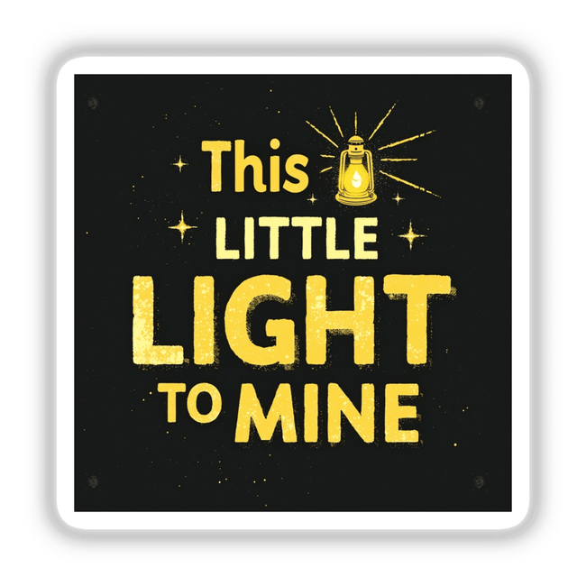 This Little Light of Mine Typography Design Sticker or Clipart features a bold black and yellow sign with striking text, available as stickers or digital artwork with commercial rights.