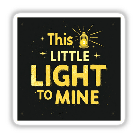 This Little Light of Mine Typography Design Sticker or Clipart features a bold black and yellow sign with striking text, available as stickers or digital artwork with commercial rights.
