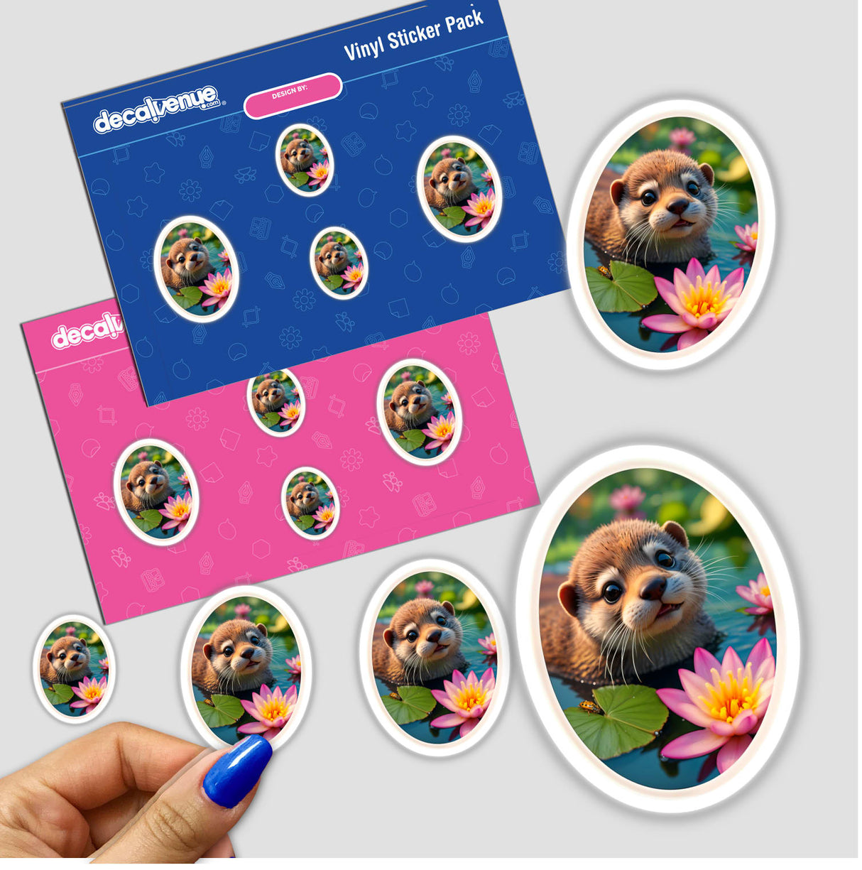 Cute Otter In The Water sticker featuring an adorable otter illustration. Available as a sticker or digital artwork, perfect for adding charm to any surface.
