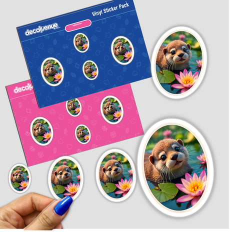 Cute Otter In The Water sticker featuring an adorable otter illustration. Available as a sticker or digital artwork, perfect for adding charm to any surface.