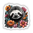 Sloth Portrait Floral Accents PA54