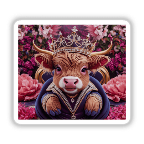 Baby Highland Cow Crown Flowers