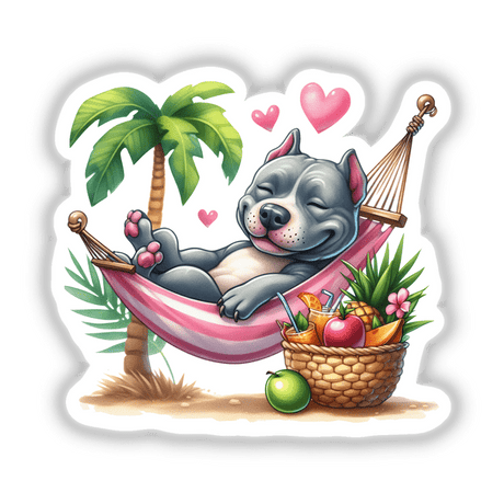 Sleepy Pitbull Bully Dog on Hammock