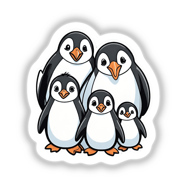 Cute penguin family