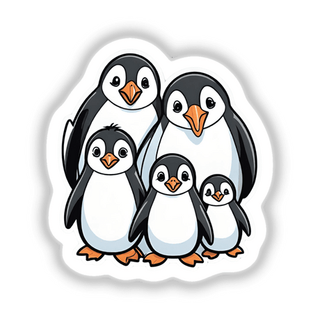 Cute penguin family
