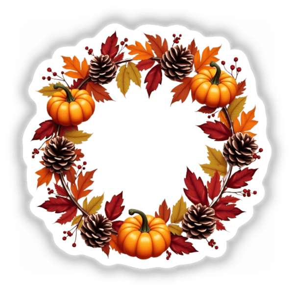 Fall Aesthetic Wreath Clipart | Thanksgiving Clip Art | Commercial Use