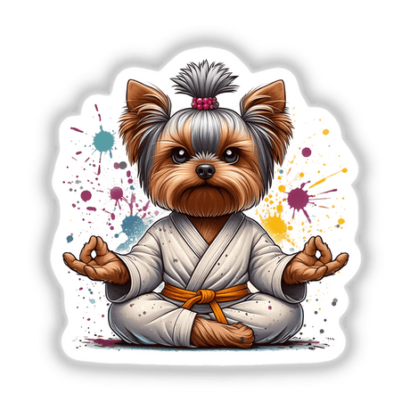 Meditating Yoga Yorkie Dog II