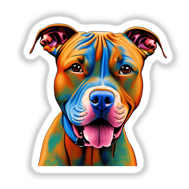 Colorful Happy Pitbull