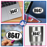 FDT Oval Vinyl Bumper Stickers (3 Pack) featuring numbers collage on durable vinyl, suitable for cars, walls, and laptops. Includes high-definition designs for versatile application.
