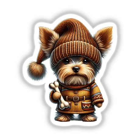 Yorkshire Terrier Gnome with Dog Bone