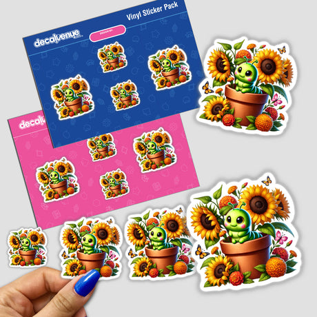 Caterpillar Peeking Out of Flower Pot