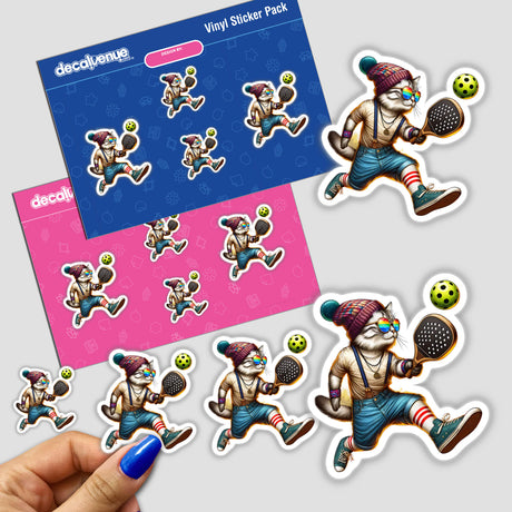 Trendy Cat Playing Pickleball Hipster