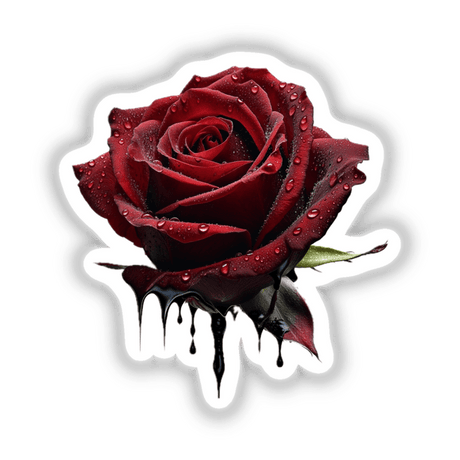 a red rose with drops of water on it