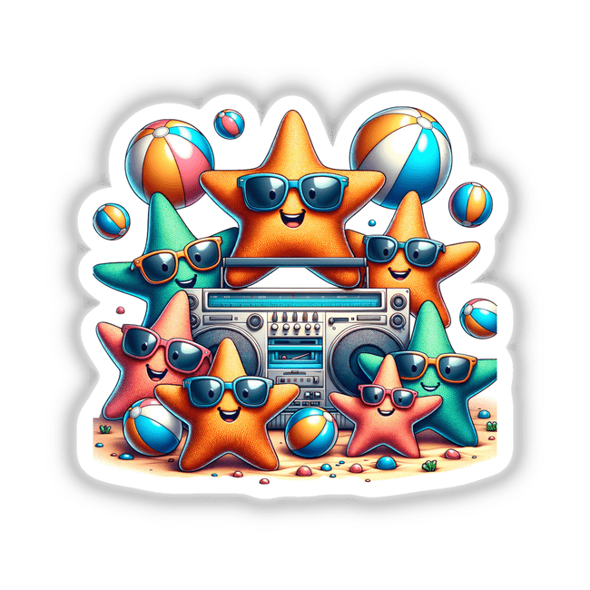 Starfish Beach Party Sunglasses Boombox