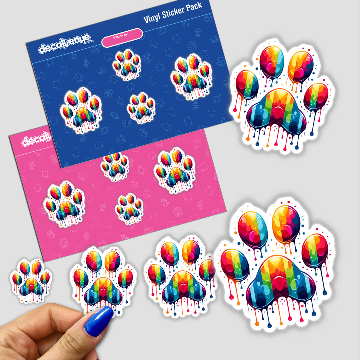 Rainbow Dog Paw Print Dripping Pride
